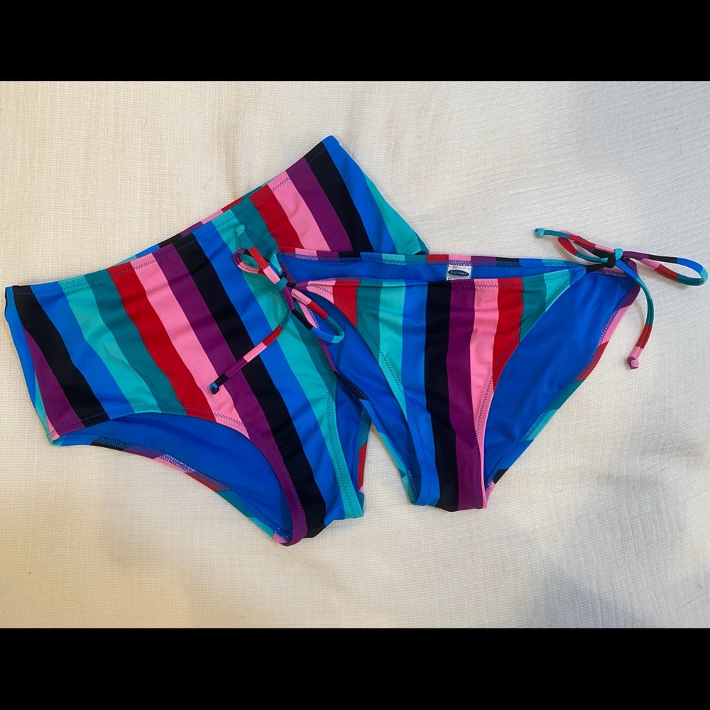 2 Old Navy striped swim bottoms